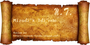 Mizsák Tünde névjegykártya