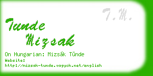 tunde mizsak business card